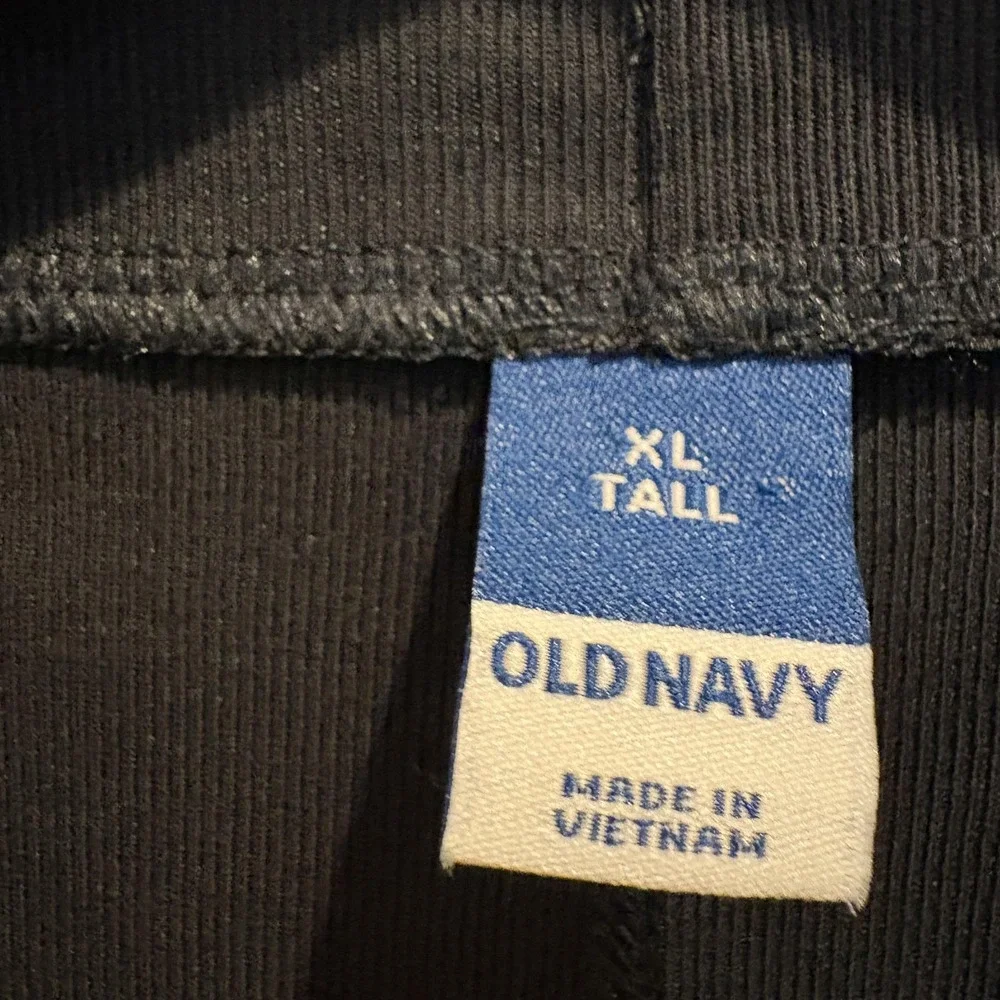 NWT Old Navy Dress Women XL Tall Black Rib Knit Mock Neck Maxi Ruched Sleeveless - Picture 2 of 13